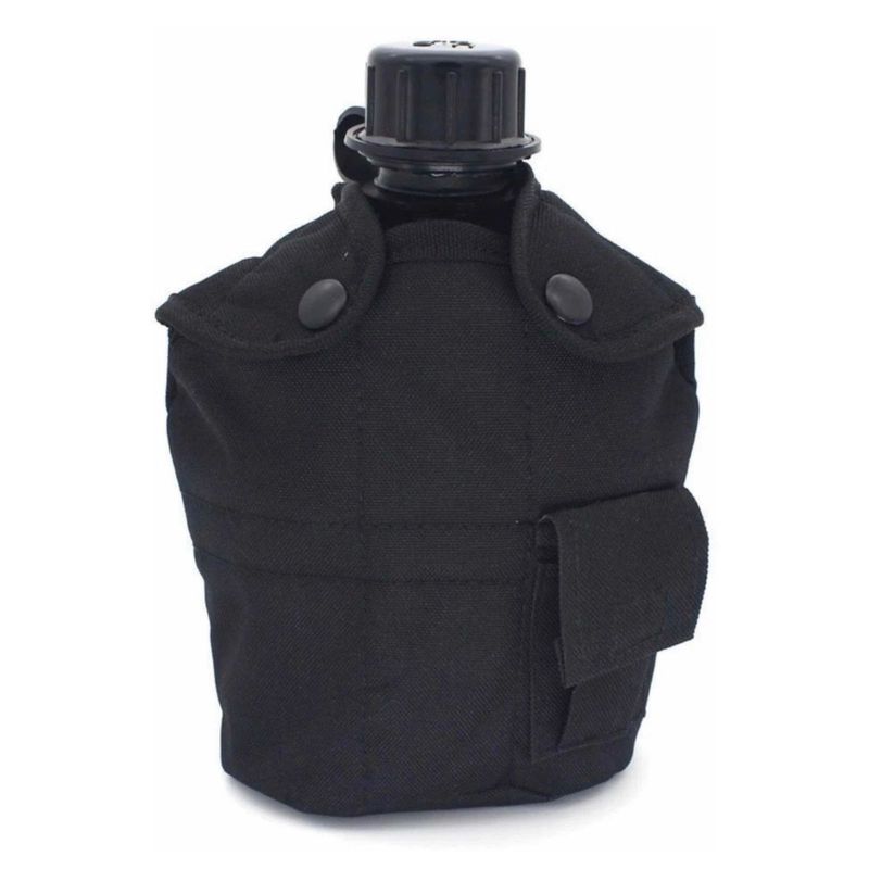 GENERICO - Cantimplora Militar Trekking Outdoor NEGRO
