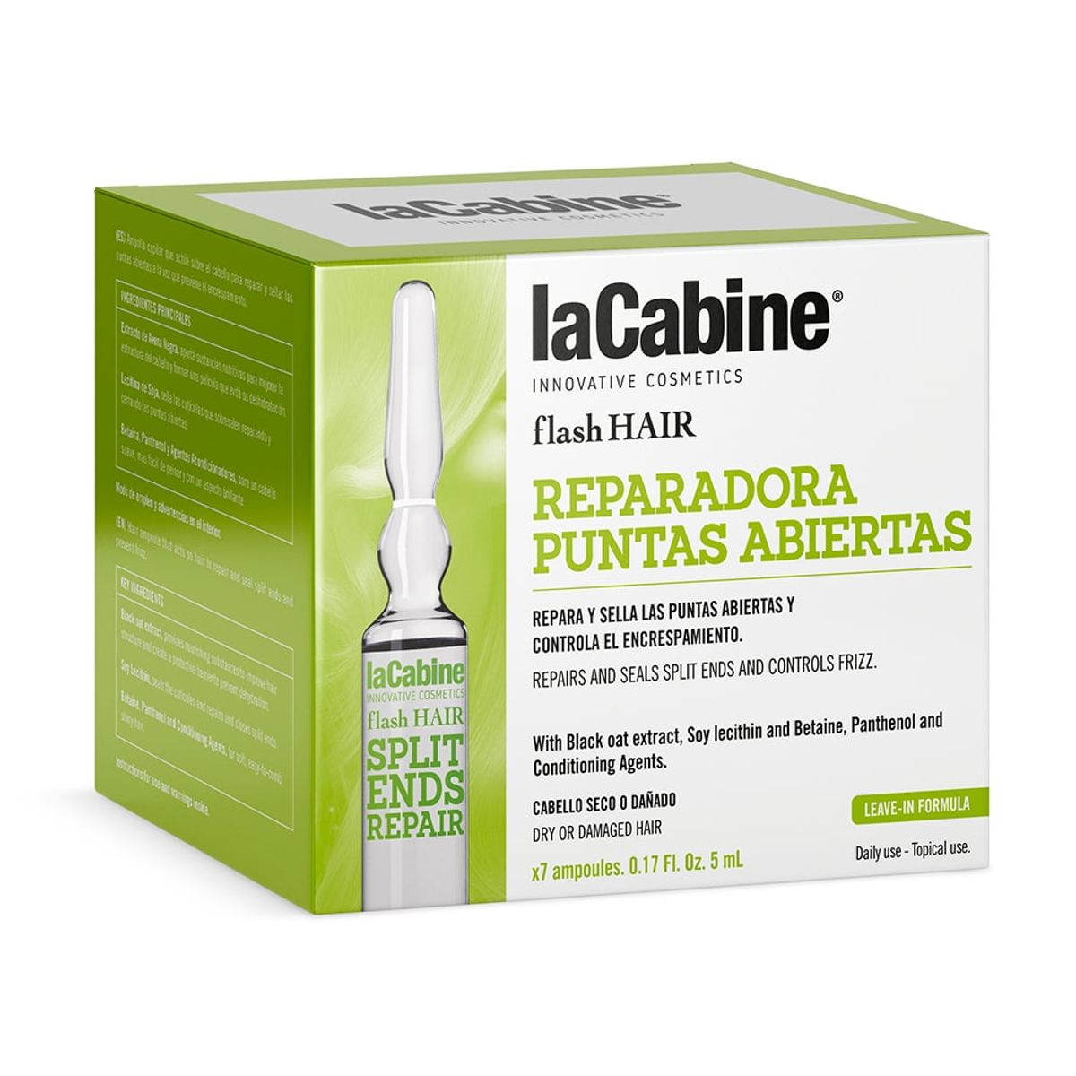 LA CABINE - Ampollas Flash Hair Reparadora Puntas Abiertas 7 x 5ml