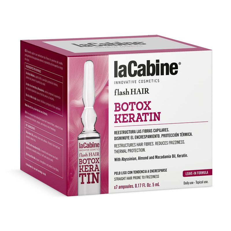 LA CABINE - Ampolla Flash Hair Botox Keratina 7 x 5ml