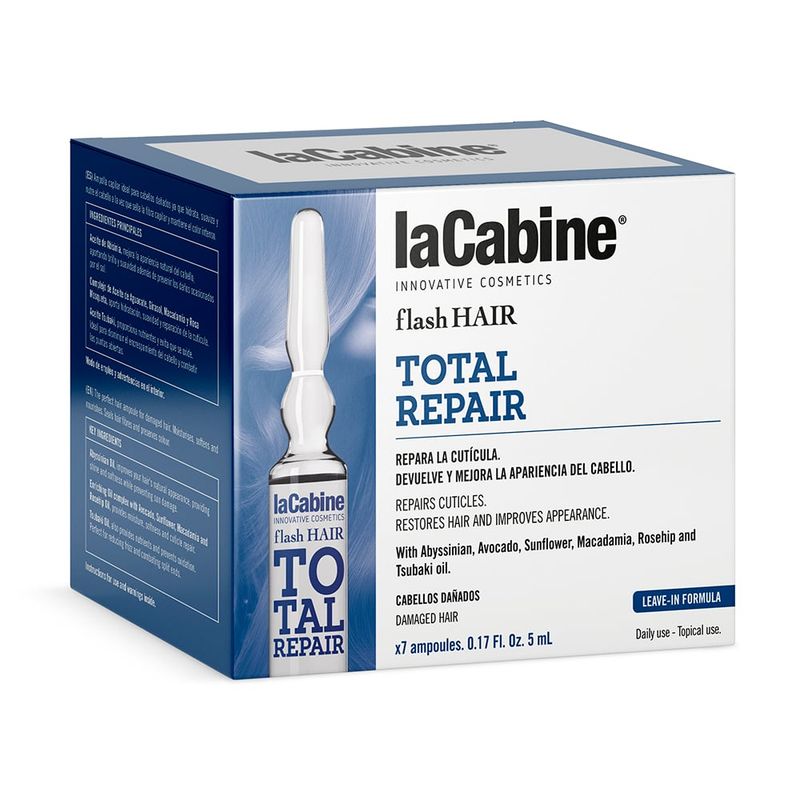 LA CABINE - Ampollas Flash Hair Reparación Total 7 x 5ml