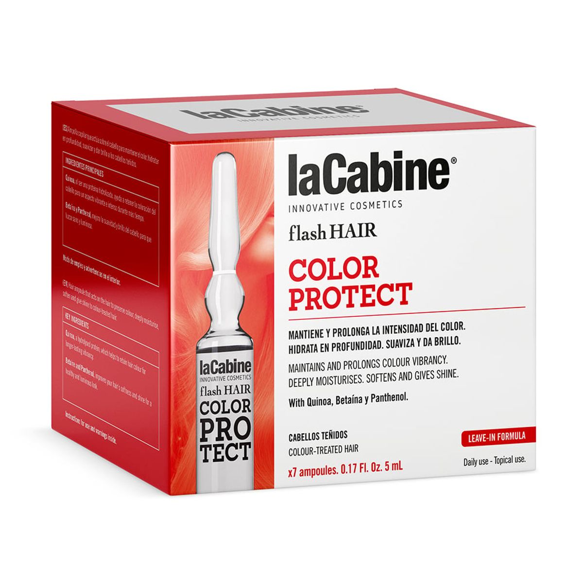 LA CABINE - Ampollas Flash Hair Protección de Color 7 x 5ml