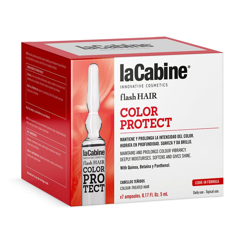 LA CABINE - Ampollas Flash Hair Protección de Color 7 x 5ml