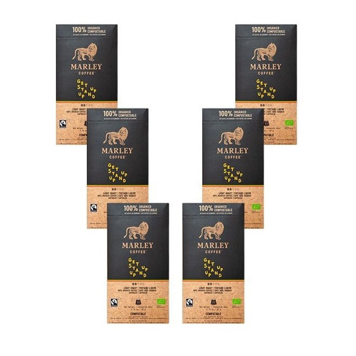 MARLEY COFFEE - Pack 6x estuches Cápsulas Get Up Stand up Nespresso® compatible