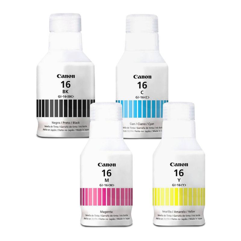 CANON - PACK ORIGINAL TINTA CANON GI-16 BK CYAN MAGENTA YELLOW
