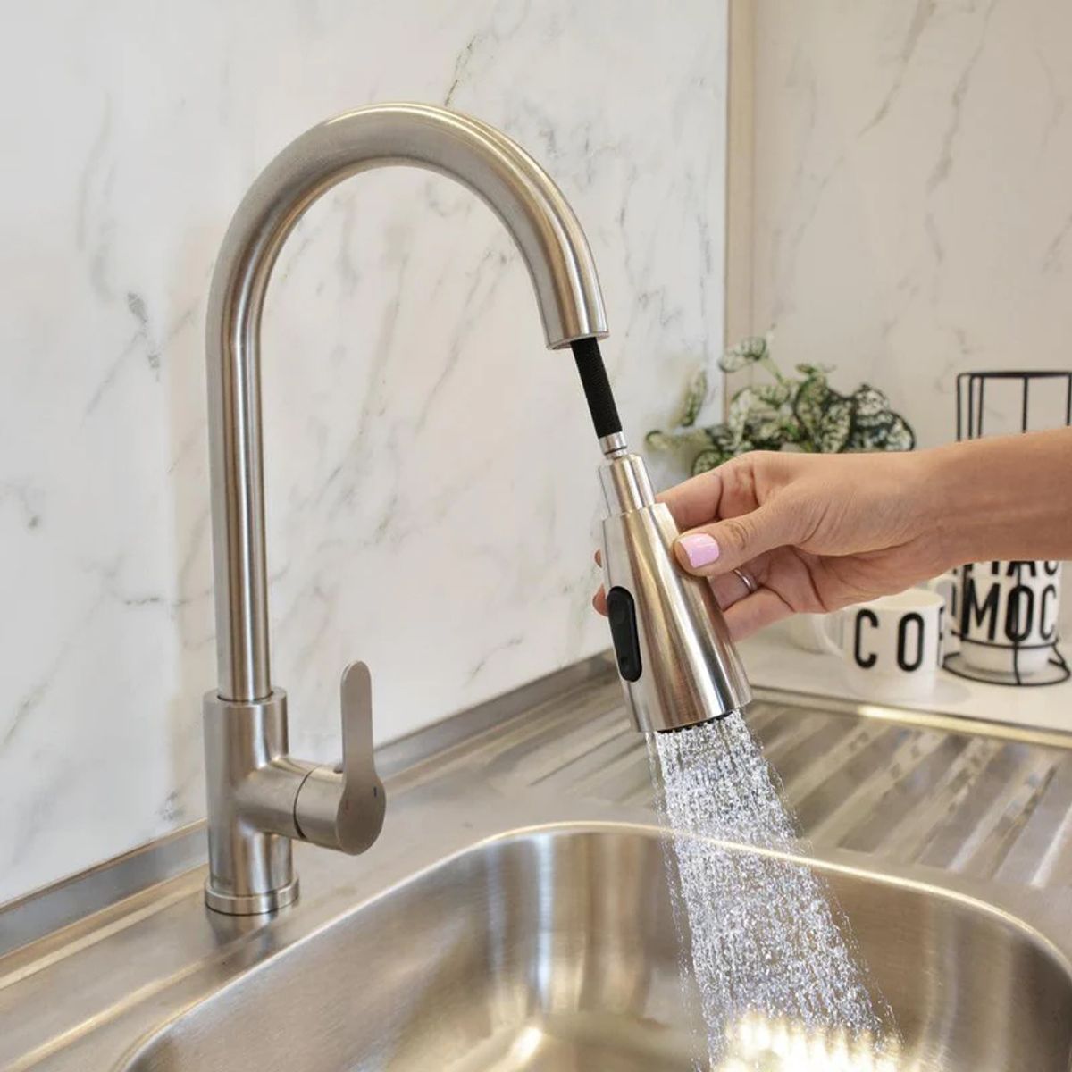 STRETTO - Monomando Lavaplatos Llave Extraíble Modelo Veletri Marca Stretto