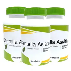 GENERICO - Centella Asiática, OFERTA PACK 3 frascos 180 capsulas, 500mg