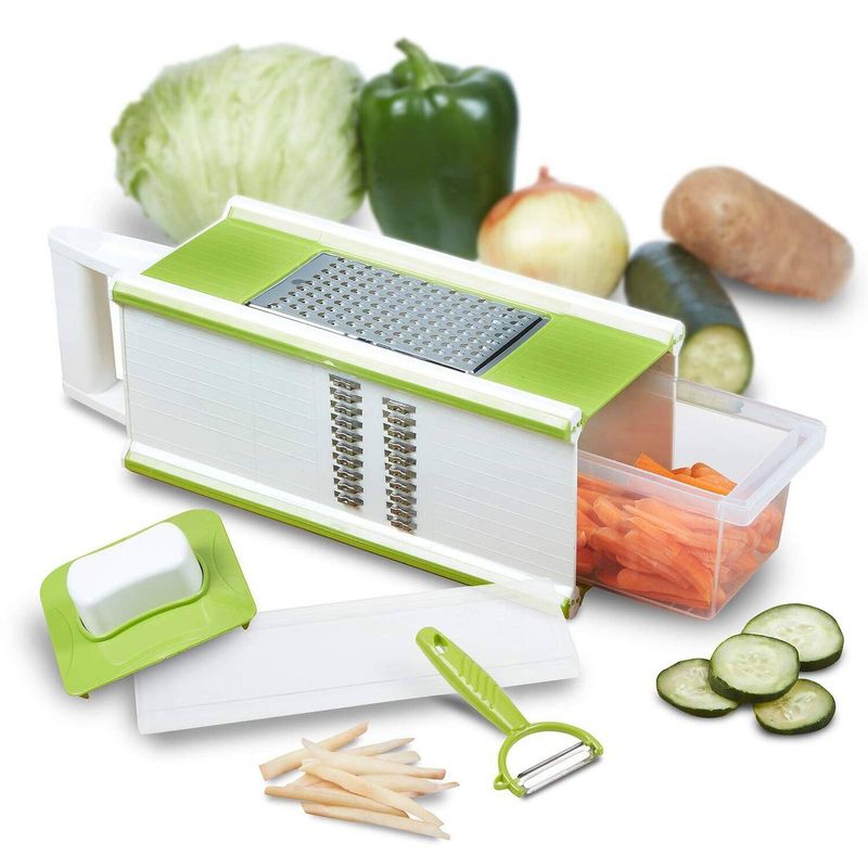 GENERICO - Rallador Mandolina 4 Caras Vegetales + Taper + Pelapapas