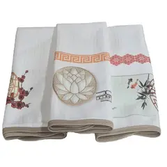 DCOBRE - PACK 3 TOALLA MICROFIBRAS EN COBRE DISEÑO ORIENTAL