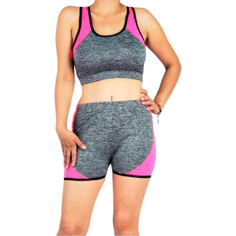 LIKE SHOP - Conjunto Deportivo Mujer Algodón. Short Y Peto. Running. 084