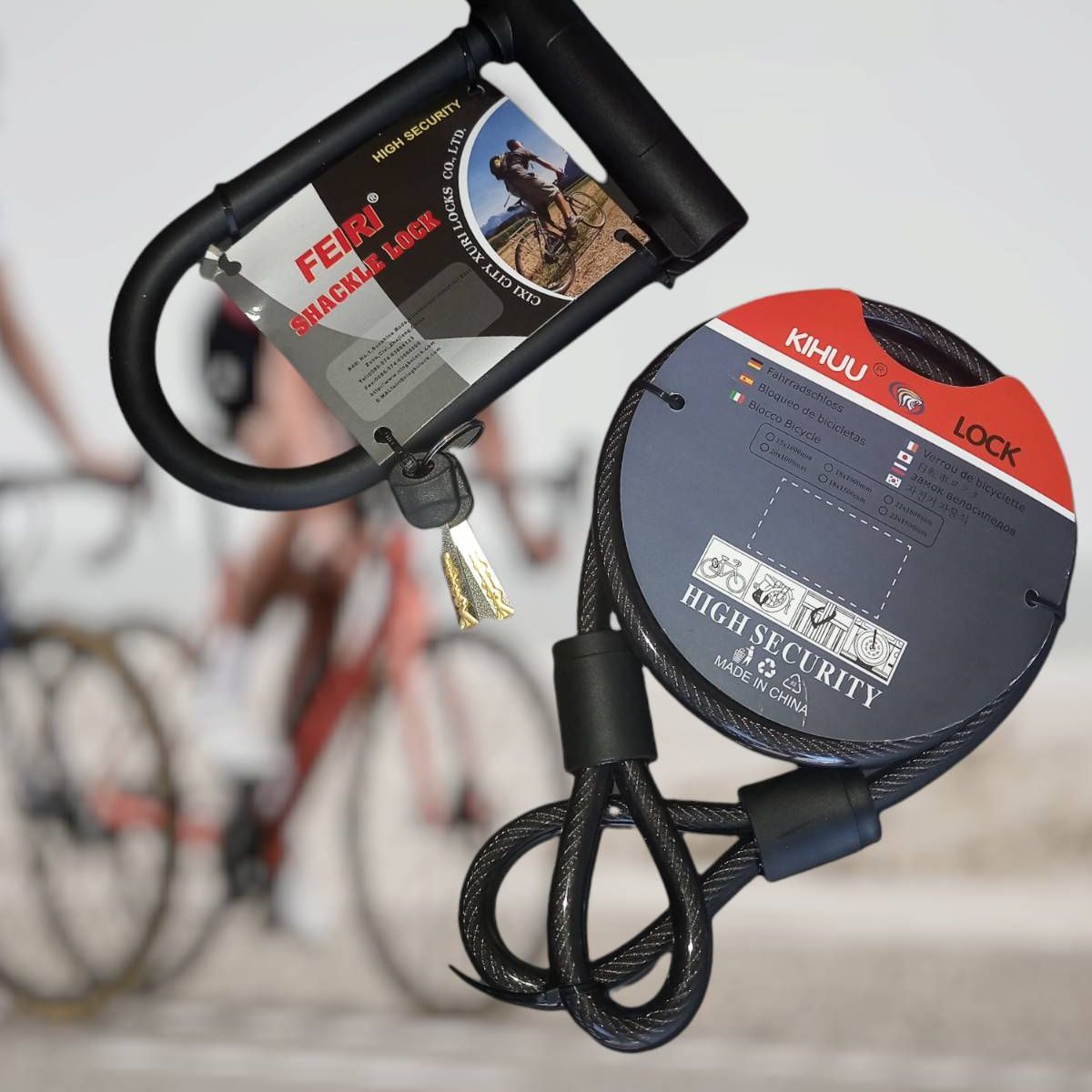 UNIVERSAL - CANDADO SEGURIDAD 2 EN 1 PARA BICICLETA