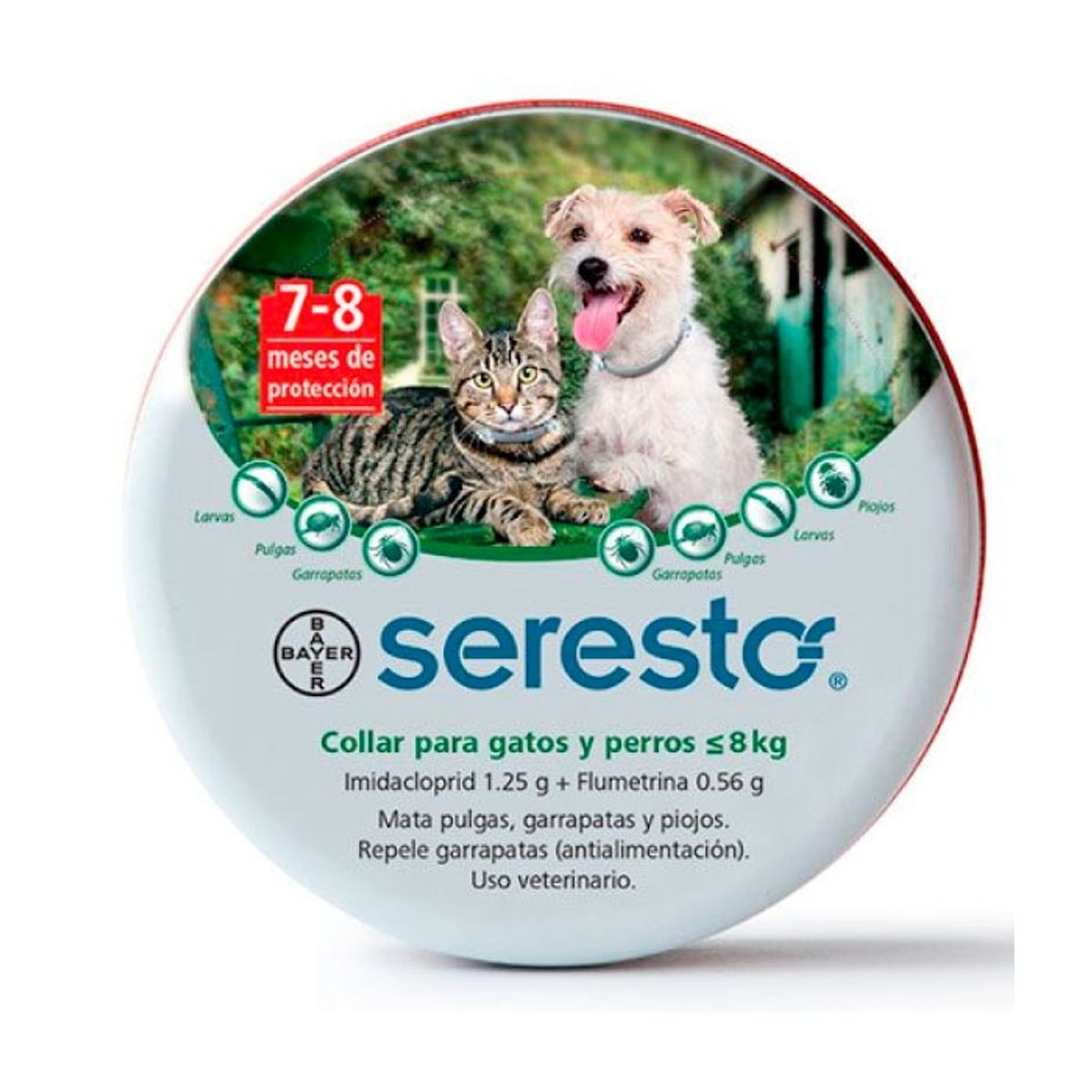 BAYER - Collar Antipulgas Seresto Para Perro Gato Hasta 8Kg