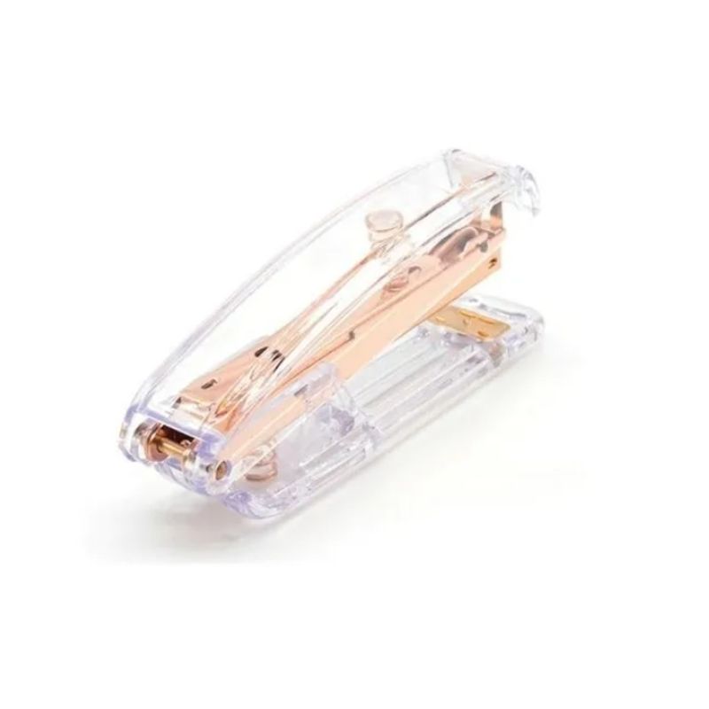 ESHOPANGIE - Corchetera Manual Acrílica Metal Oficina Papelería Oro Rosa