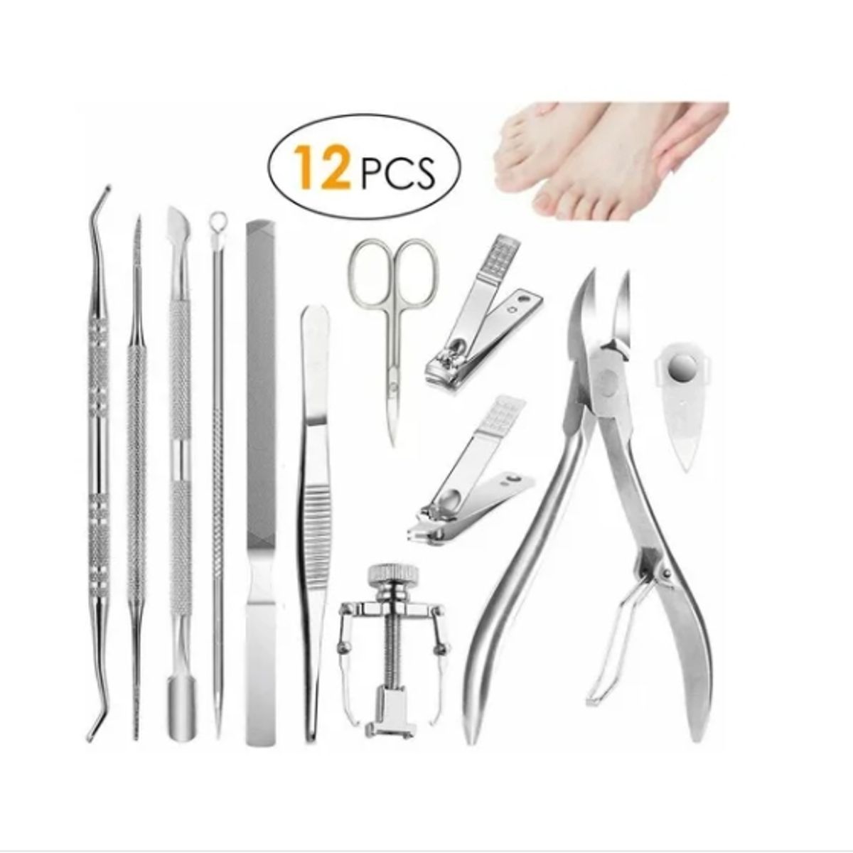 ESHOPANGIE - Kit 12 Pcs Herramientas Uñas Encarnadas Set Pedicura