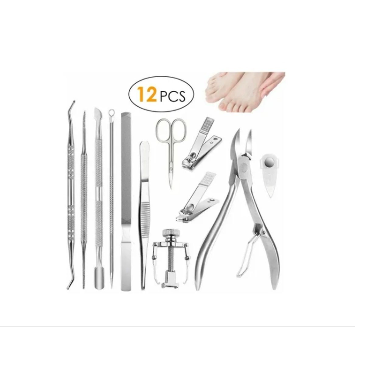 ESHOPANGIE - Kit 12 Pcs Herramientas Uñas Encarnadas Set Pedicura