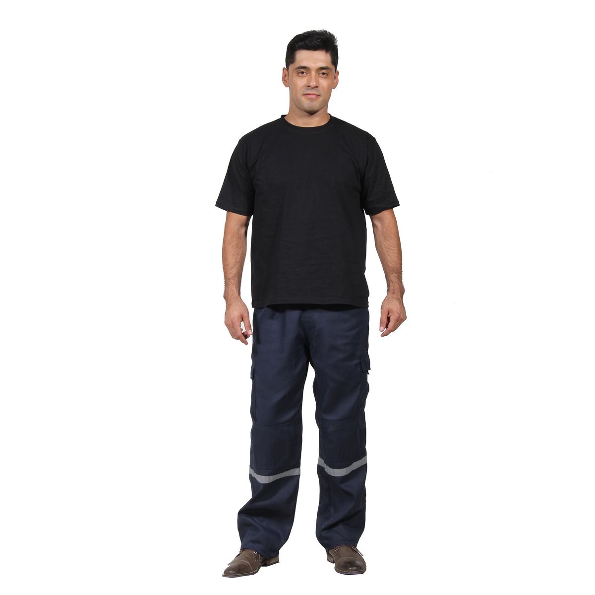 90 GRADOS - Pantalón Poplin Trabajo Cargo Azul Marino Con Reflectante