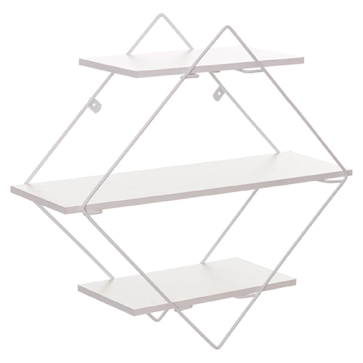 METALTRU - Repisas Moderna Diamante 46x46x16 cm Blanco