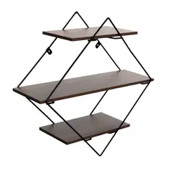 METALTRU - Repisas Moderna Diamante 46x46x16 cm Castaño