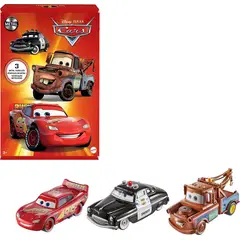 MATTEL - Set De Autos Película Cars Rayo Mcqueen Sheriff Mater