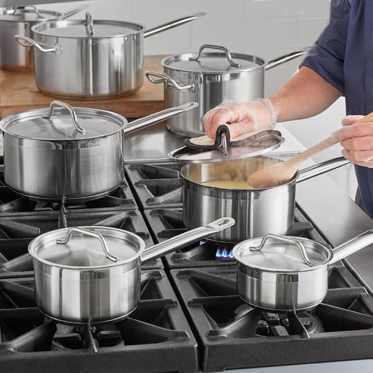 IMAHE - CAZO ALTO ACERO. INOX C/TAPA Y FONDO DIFUSOR 13 lts IMAHE