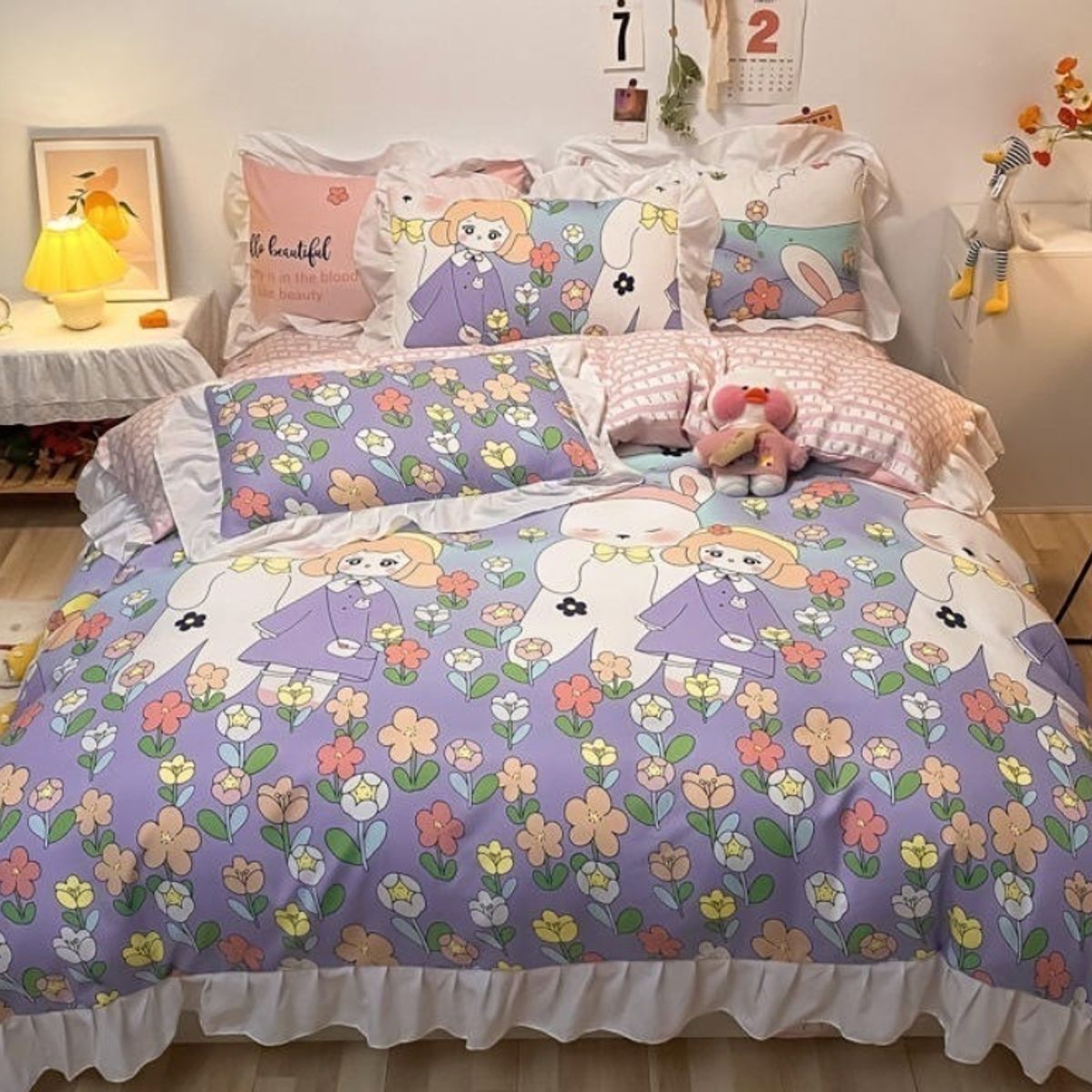 HOMER DESIGN - Set Ropa De Cama Sabanas +funda De Plumon 1.5 Plazas hm32