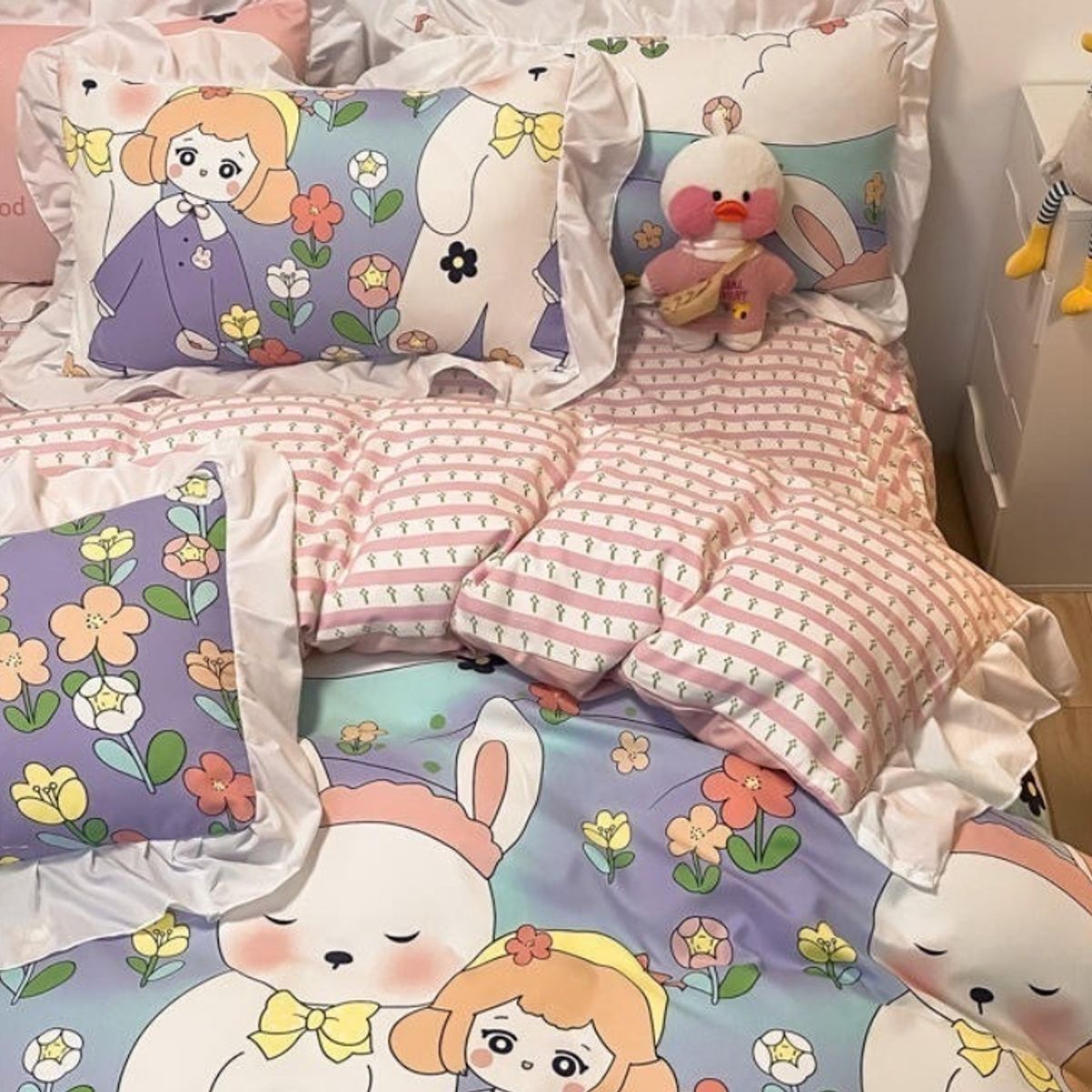 HOMER DESIGN - Set Ropa De Cama Sabanas +funda De Plumon 1.5 Plazas hm32