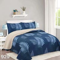 Cubrecama Sherpa 2 Plazas - Azul Ramas M929