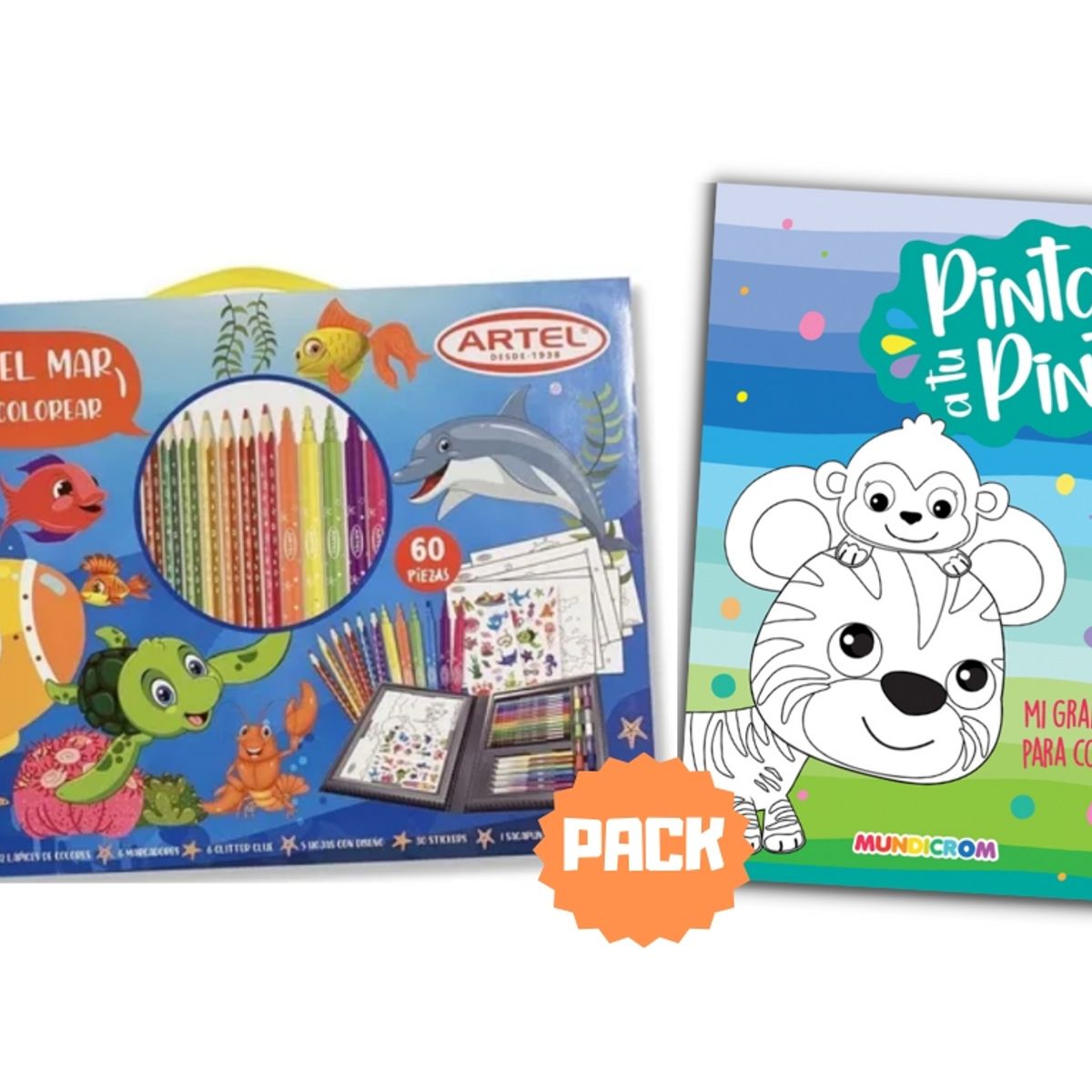 ARTEL - Pack Maleta Artel Bajo el mar  + Libro Pinta a tu Pinta