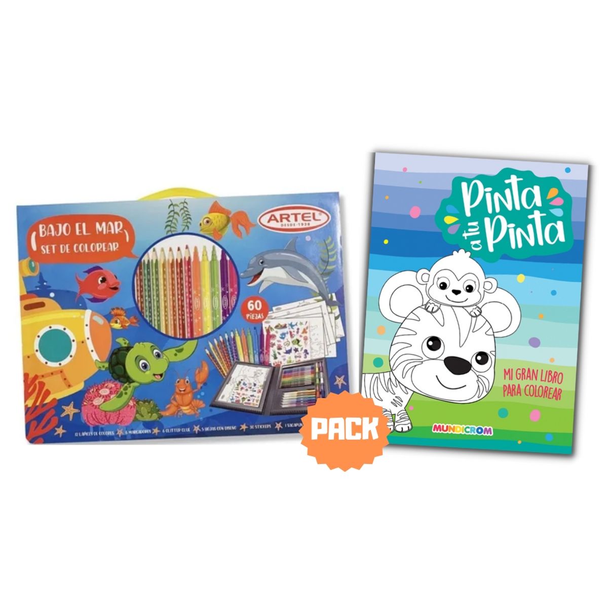 ARTEL - Pack Maleta Artel Bajo el mar  + Libro Pinta a tu Pinta