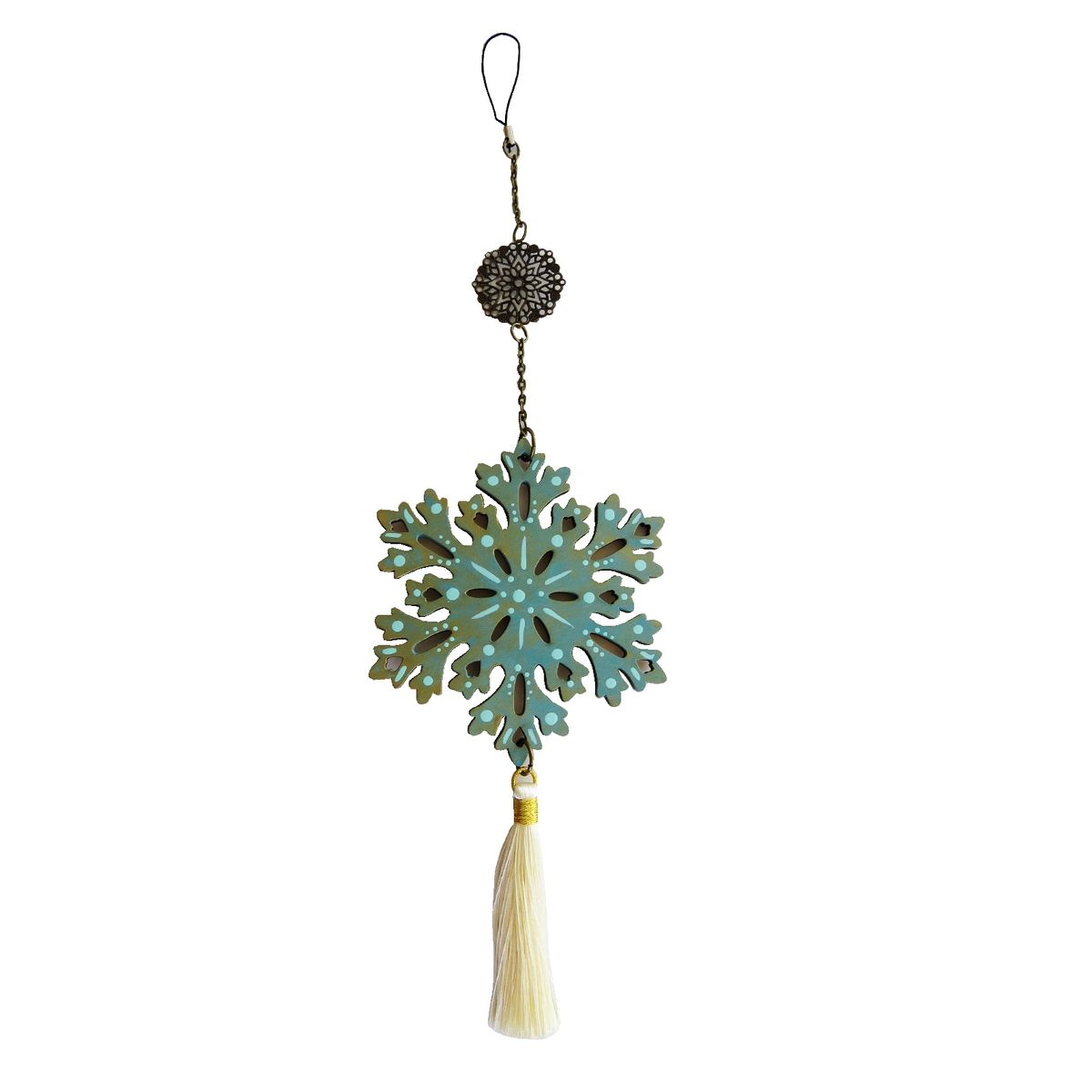 CREA TALLER - Colgante móvil mandala Flor celeste