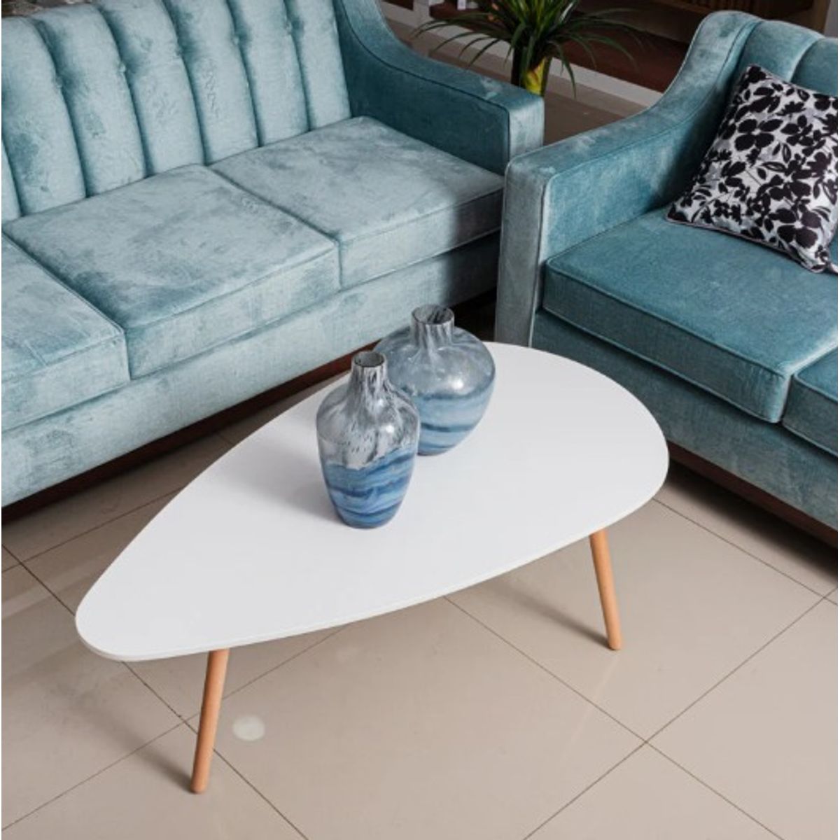 CORI CORI - Mesa de Centro Elipse BLANCA