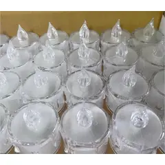 GENERICO - Pack 24 Velas A Pila De Led Con Efecto Llama