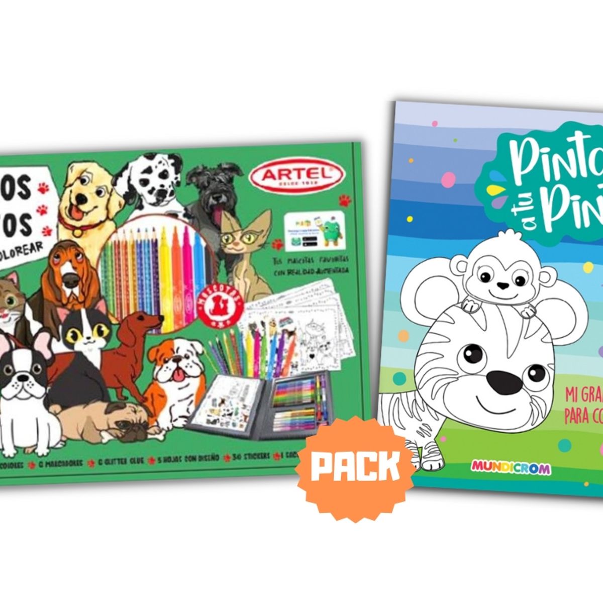 ARTEL - Pack Maleta Artel Perros y Gatos  + Libro Pinta a tu Pinta