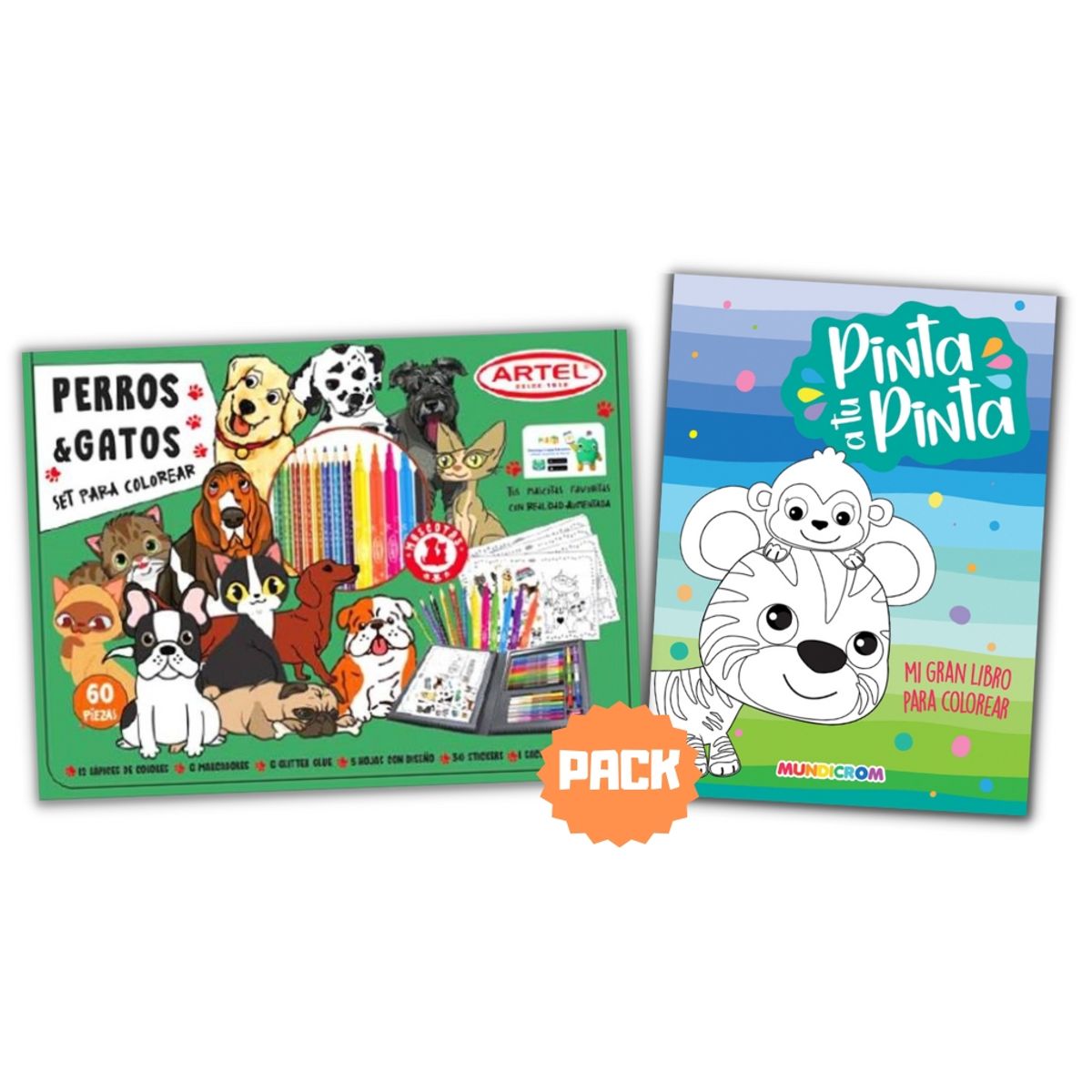 ARTEL - Pack Maleta Artel Perros y Gatos  + Libro Pinta a tu Pinta
