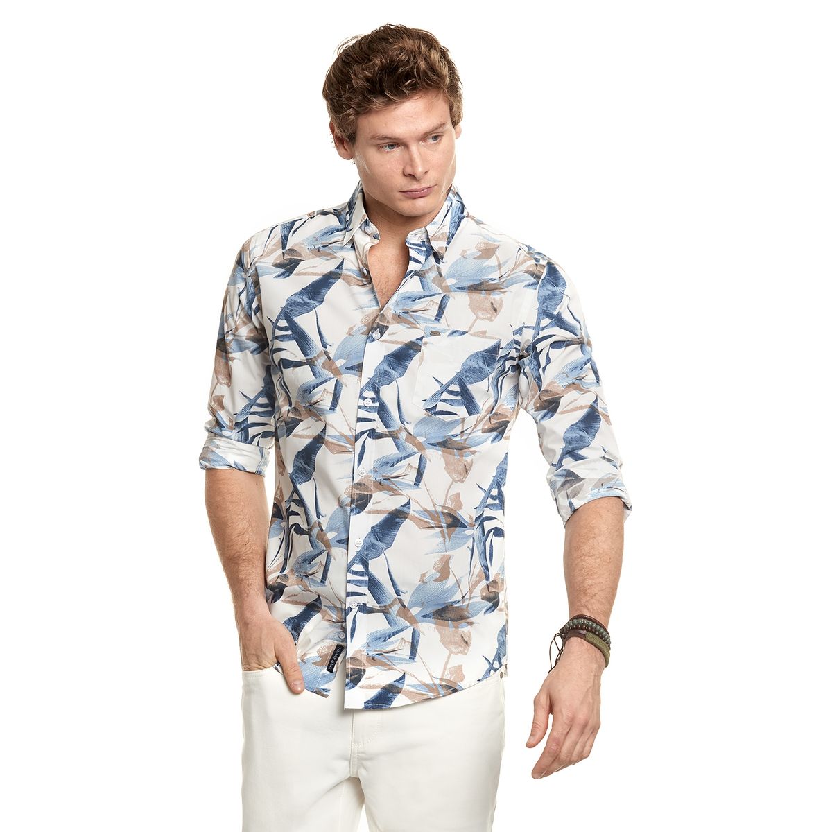 FEROUCH - Camisa Estampada Garland Fj Beige Ferouch
