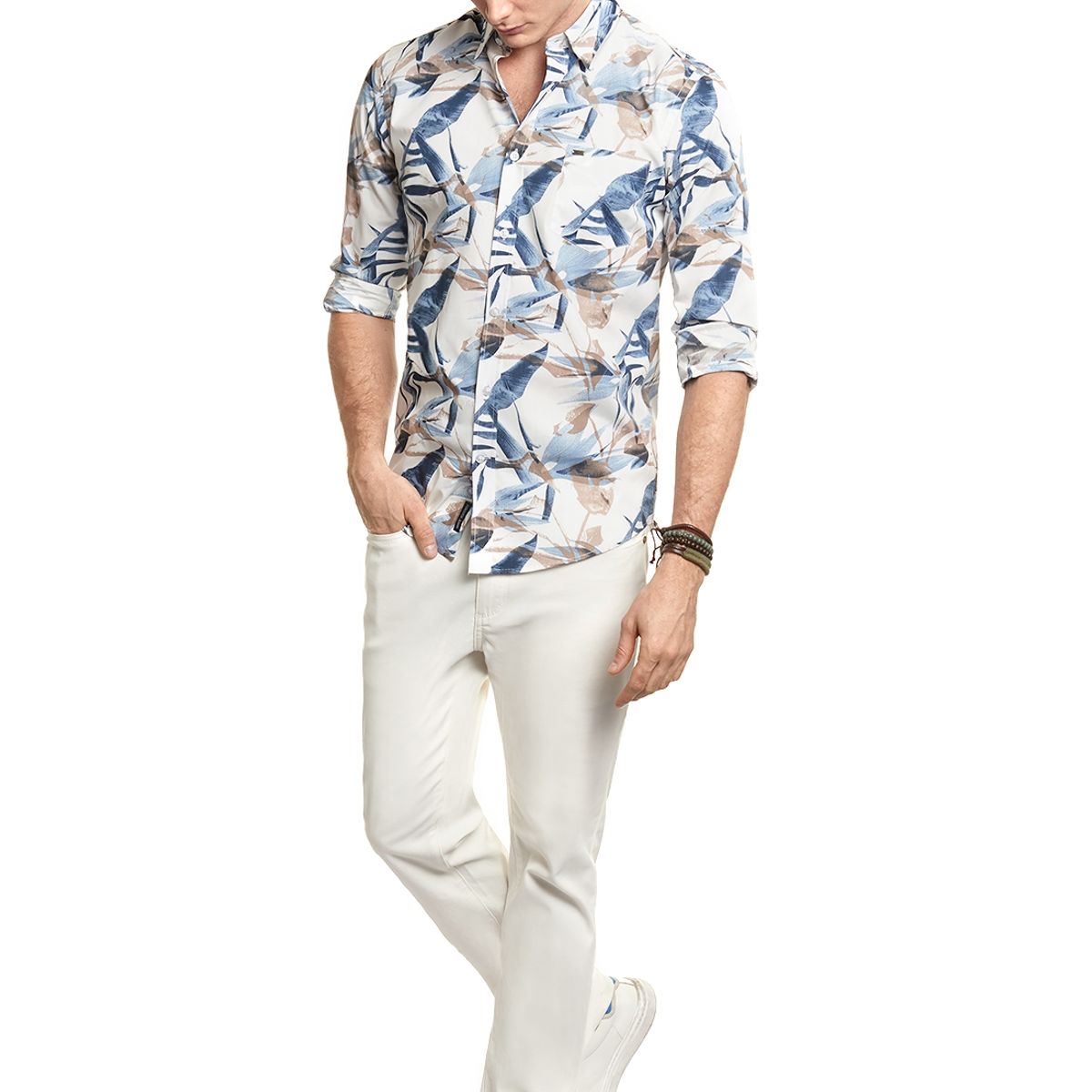 FEROUCH - Camisa Estampada Garland Fj Beige Ferouch