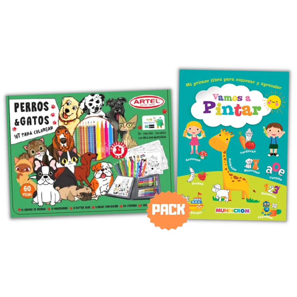 ARTEL - Pack Maleta Perros y Gatos  + Libro Vamos a Pintar