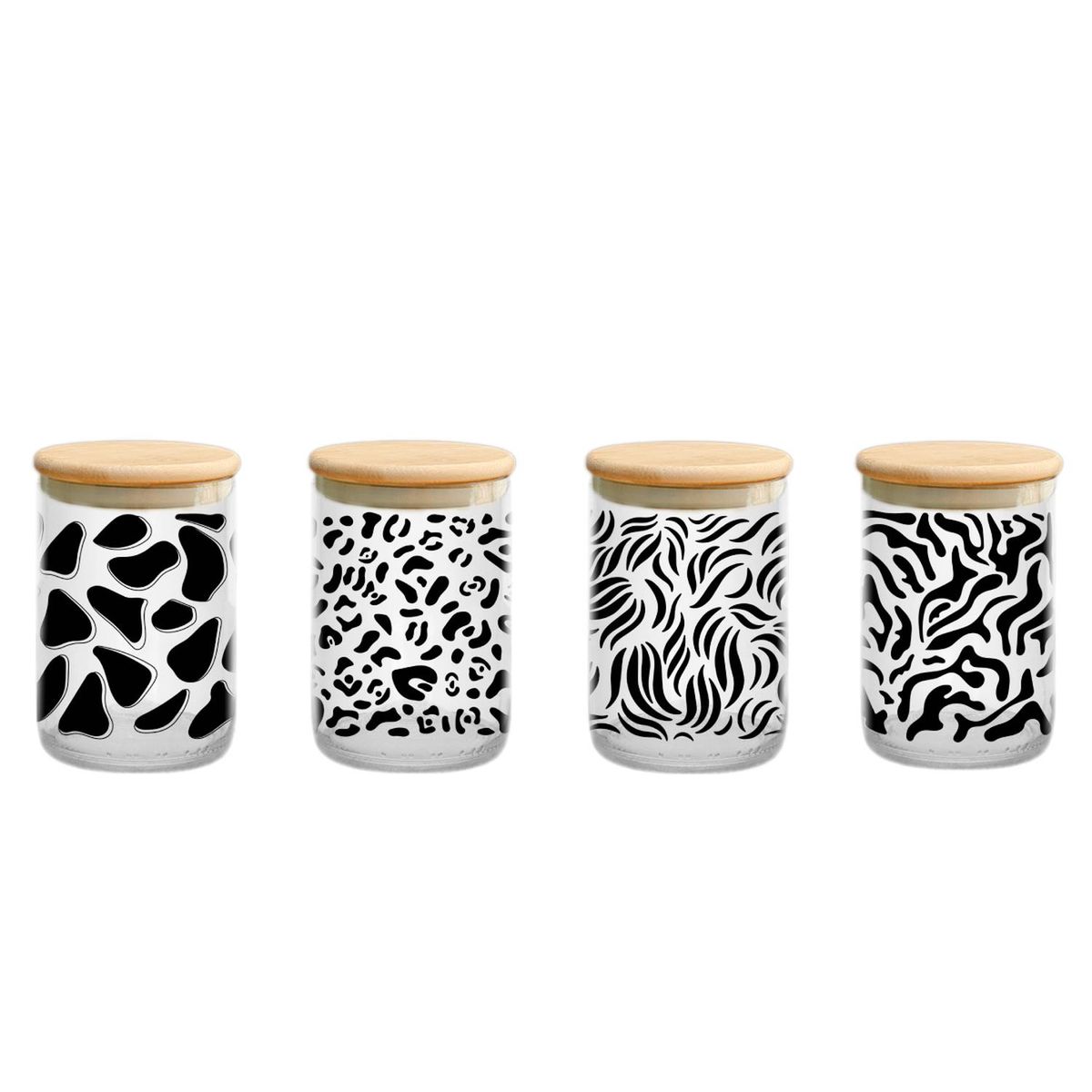 GREEN GLASS - Pack 4 Frascos Animal Print - 300cc