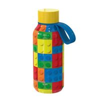 KIDS STAINLESS STEEL BOTTLE SOLID WITH STRAP COLOR BRICKS 330 ML