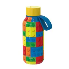 QUOKKA - KIDS STAINLESS STEEL BOTTLE SOLID WITH STRAP COLOR BRICKS 330 ML