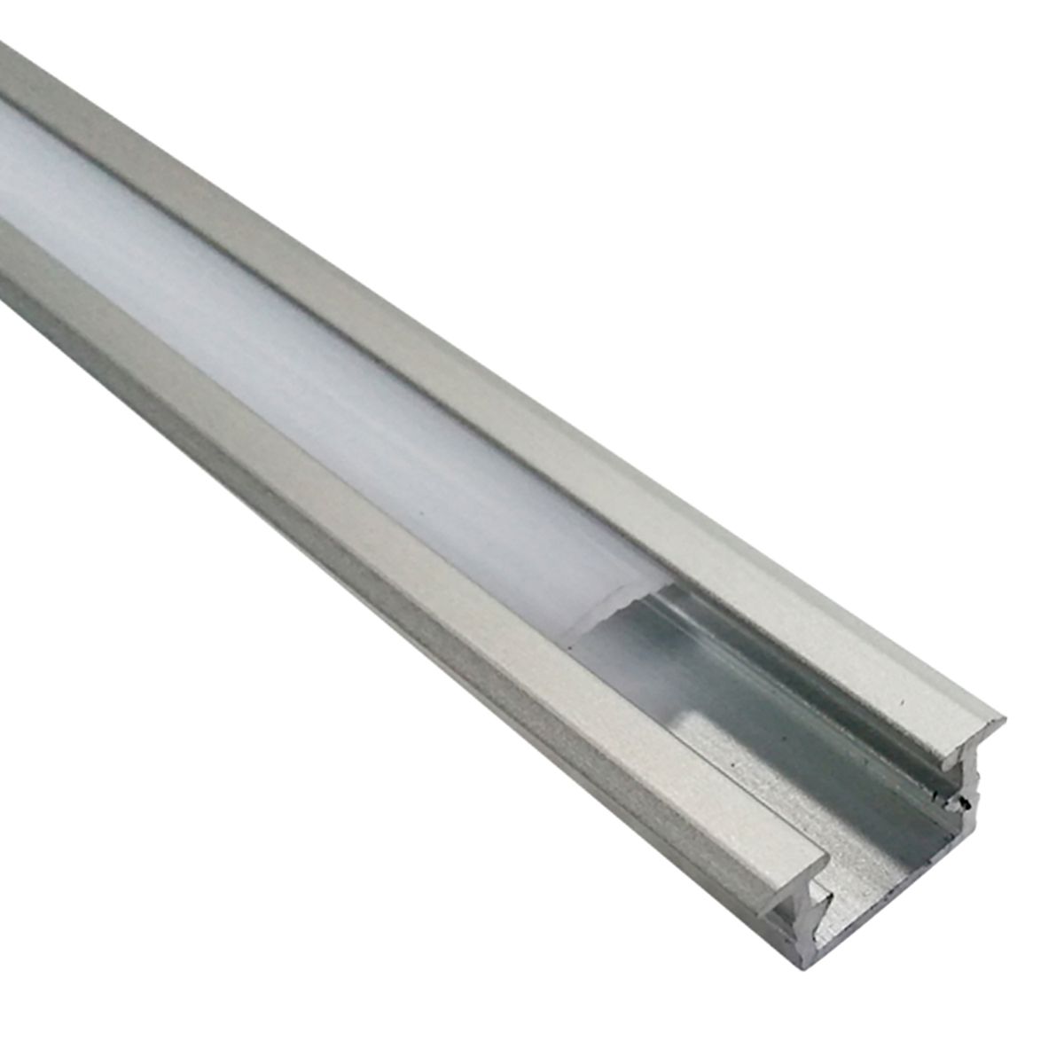 DEMASLED - Perfil Aluminio Difusor Plano Opal Cinta Led Embutir 17x8mm