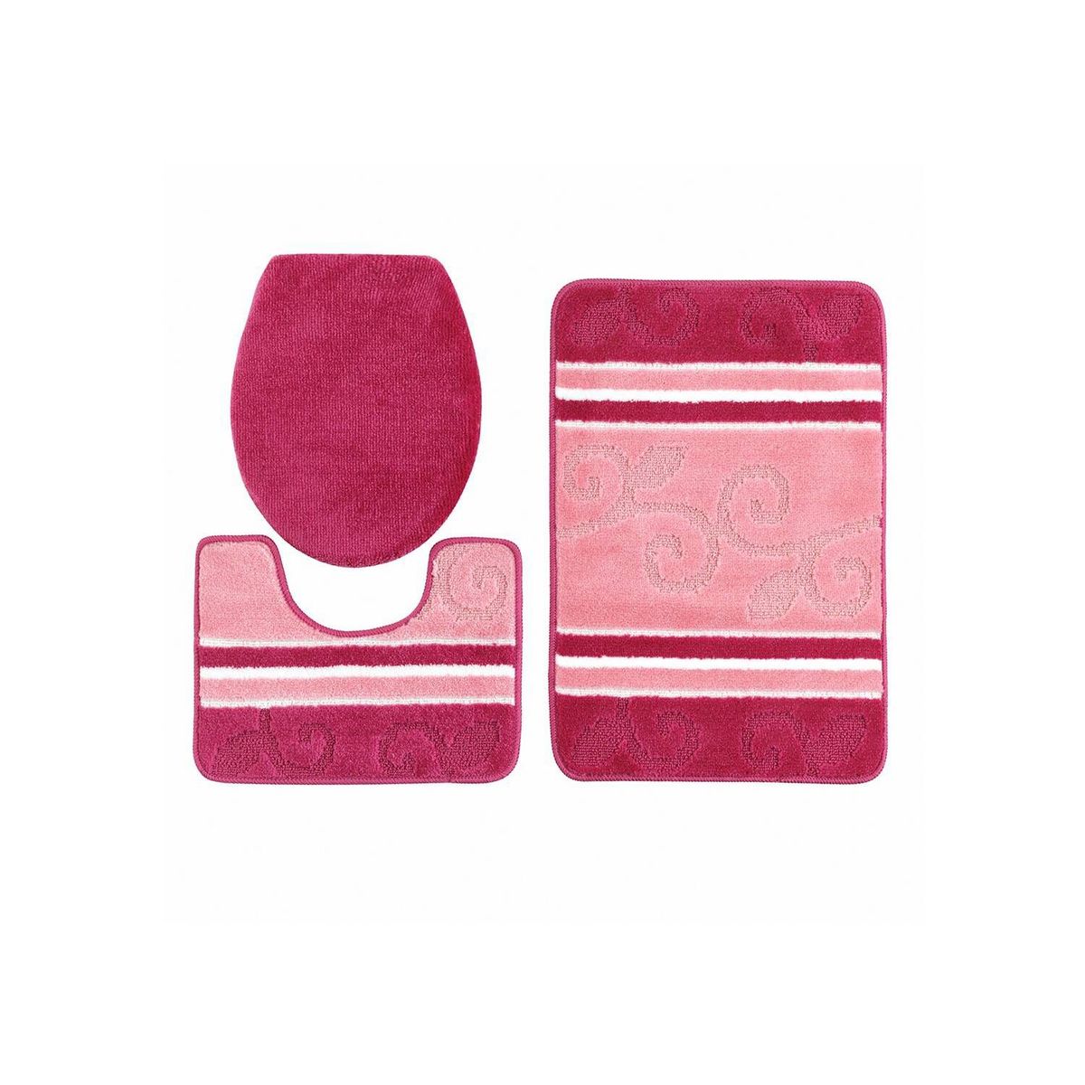 MODA ALFOMBRAS - Alfombra Para Baño Set Rosado 50 X 75 Cm