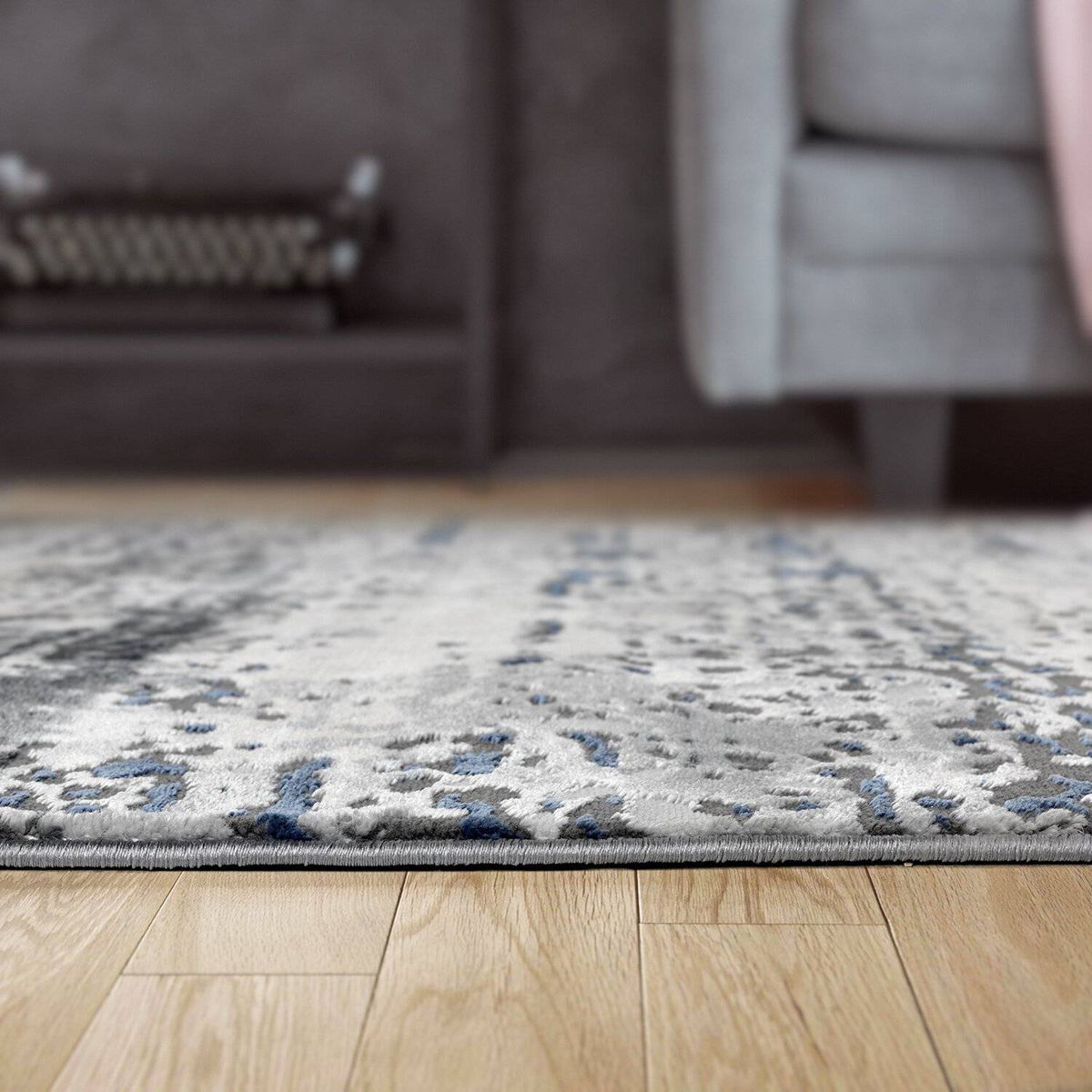 MODA ALFOMBRAS - ALFOMBRA BABIL COLECTION AZUL 120 x 180 cm