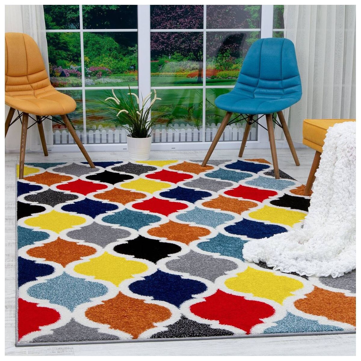 MODA ALFOMBRAS - ALFOMBRA FLORIDA MULTICOLOR 120x180 cm