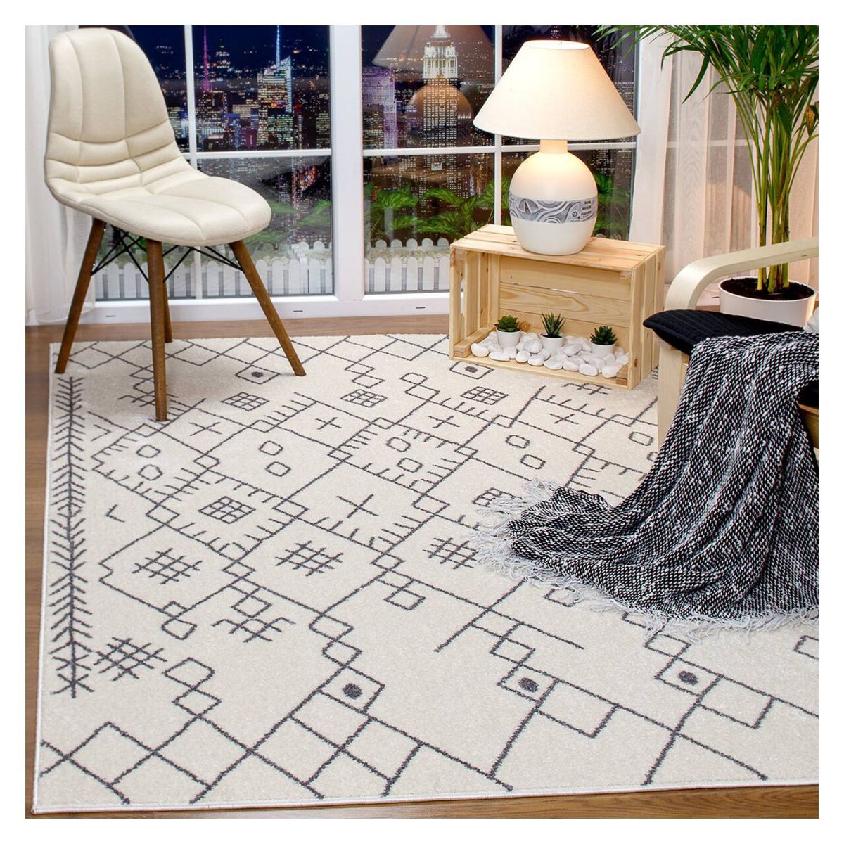 MODA ALFOMBRAS - ALFOMBRA FLORIDA BLANCA 160x230 cm