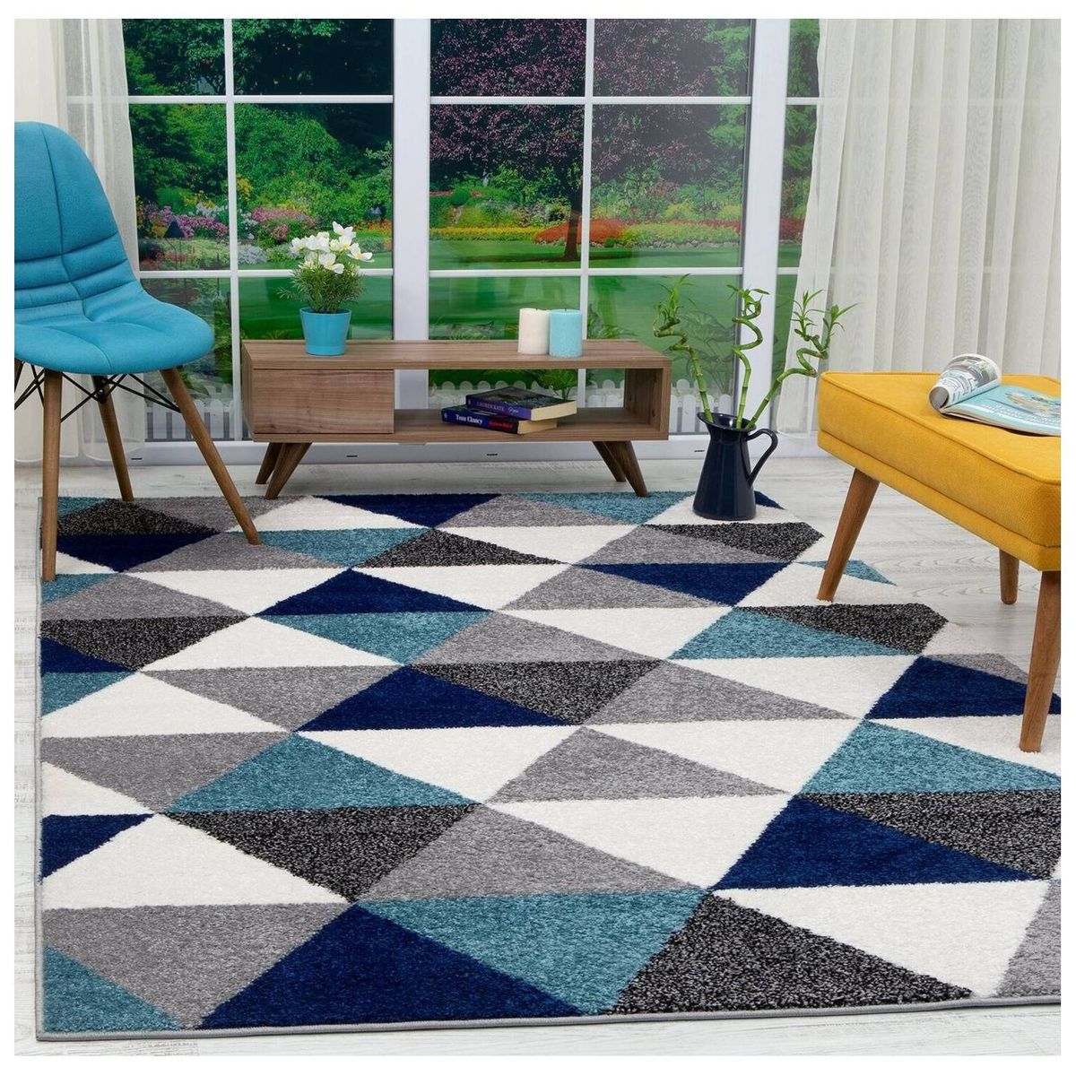 MODA ALFOMBRAS - Alfombra Florida Turquesa 120 X 180 Cm