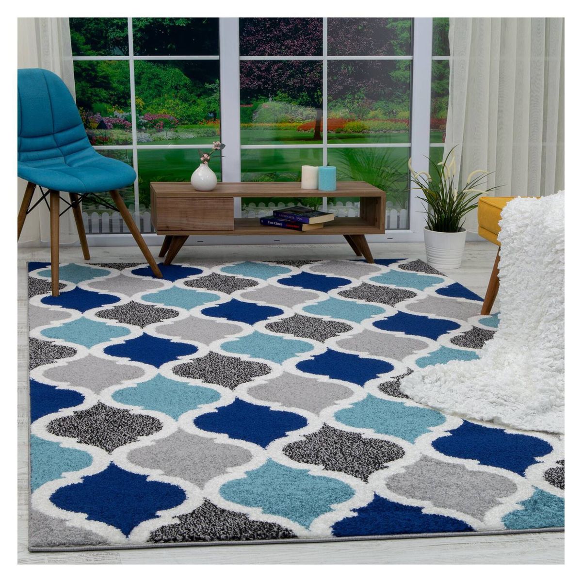MODA ALFOMBRAS - ALFOMBRA FLORIDA TURQUESA  240x305 cm