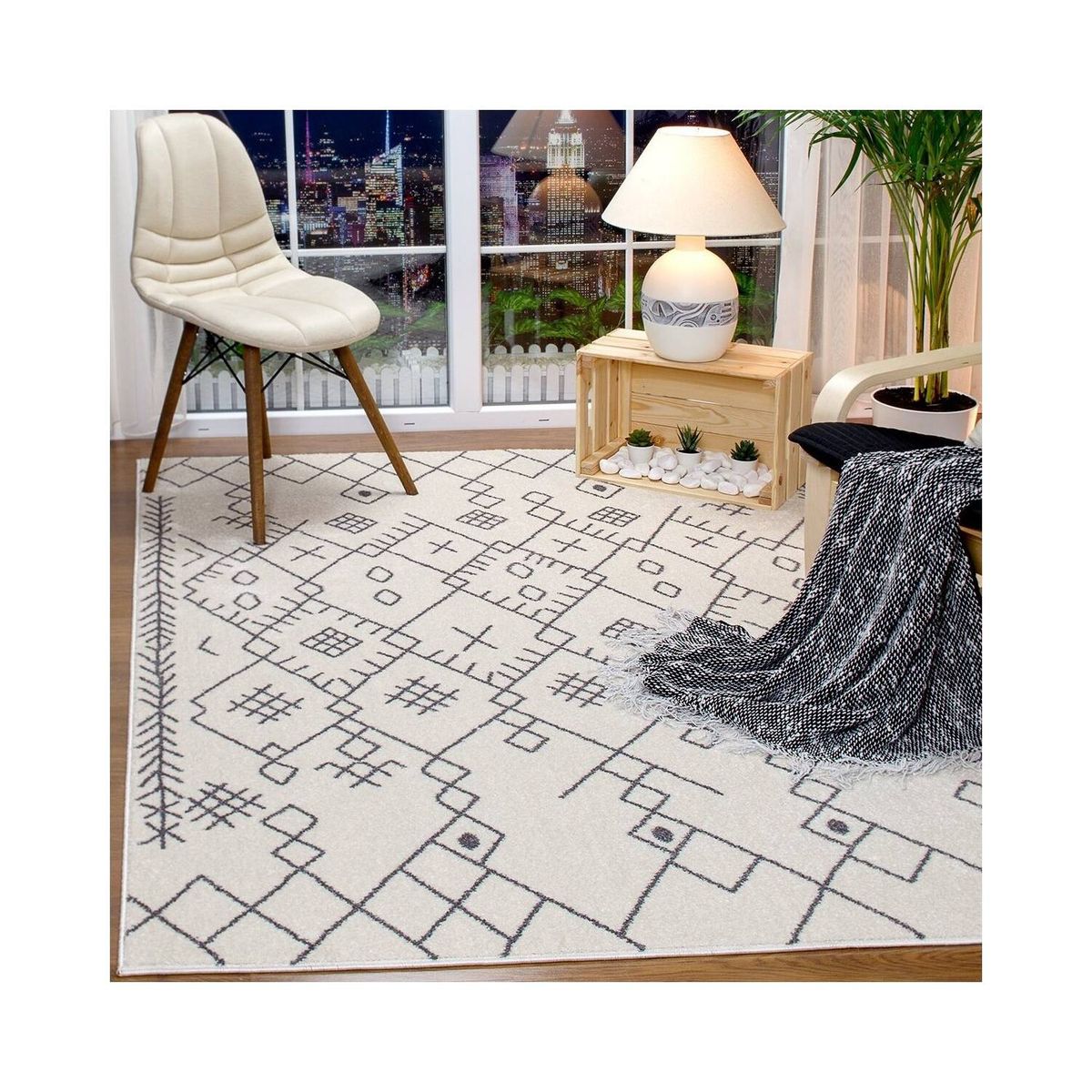 MODA ALFOMBRAS - ALFOMBRA  FLORIDA BLANCA  240  x 305 cm