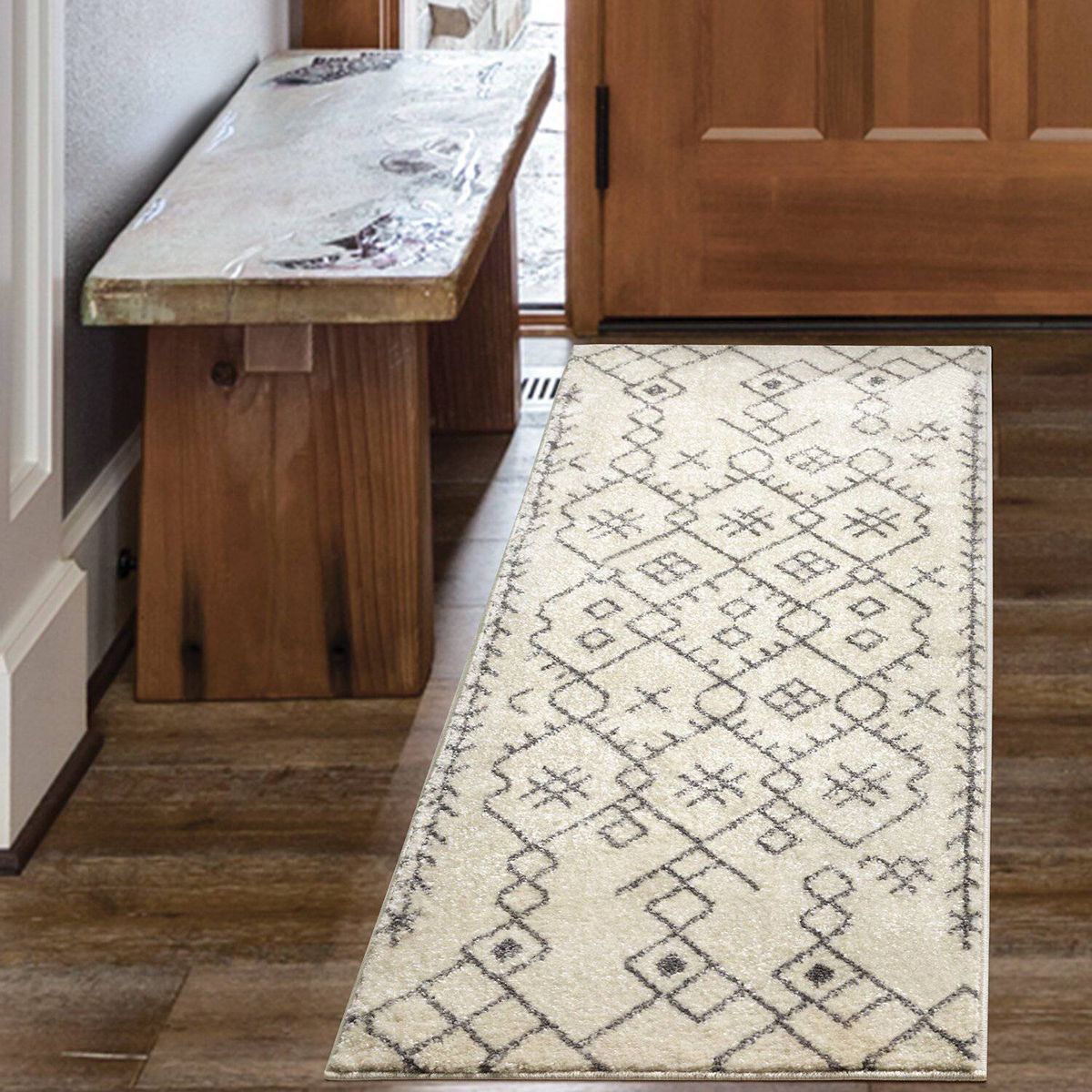 MODA ALFOMBRAS - Bajada De Cama Florida Blanca 50 X120