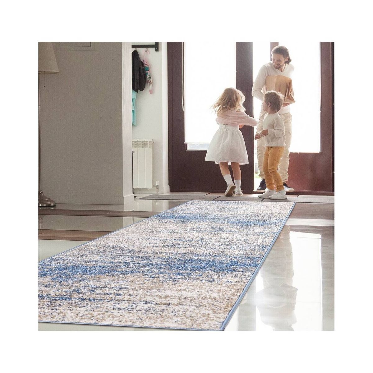 MODA ALFOMBRAS - ALFOMBRA PASILLO FLORIDA  AZUL70x230 cm