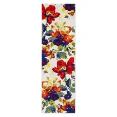 MODA ALFOMBRAS - ALFOMBRA FLORIDA BLANCA 70X230CM